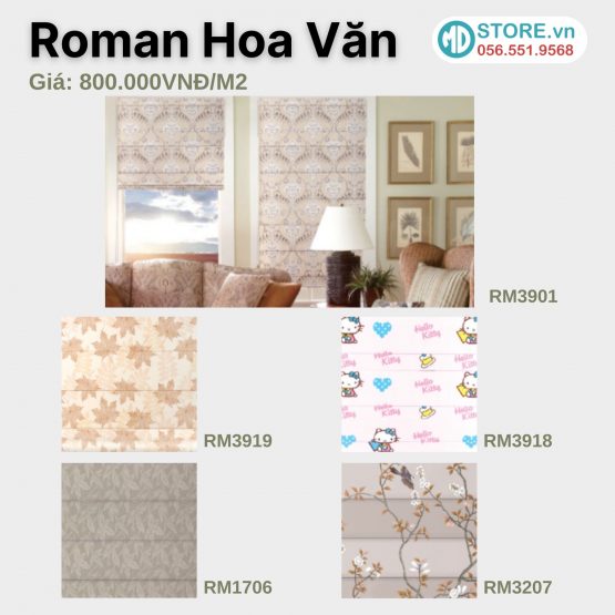 Rèm Roman Hoa Văn